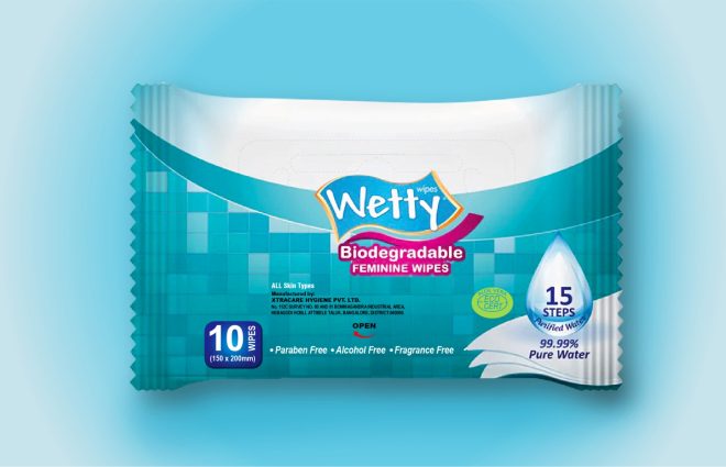 Wetty Biodegradable Feminine wipes
